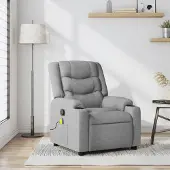 vidaXL Möbel Massage-Relaxsessel Hellgrau Stoff - Fernseh- & Relaxsessel 3206891