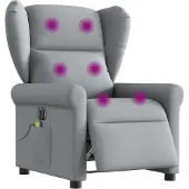 Syfax Massagesessel Elektrisch Hellgrau Stoff