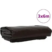 vidaXL Plane 650g / m² Braun 3 x 6 m Canvas mit PVC-Beschichtung