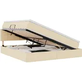 Syfax Aufbewahrungsbett mit Matratze Creme 160 x 200 cm Holzwerkstoff