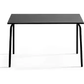 Oviala Rechteckiger Metallgartentisch 120 cm Schwarz - Palavas