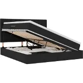 vidaXL Aufbewahrungsbett mit Matratze Schwarz 160 x 200 cm Stoff