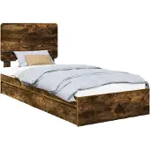 Syfax Aufbewahrungsbett Geräucherte Eiche 90 x 200 cm Holzwerkstoff