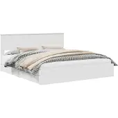 Syfax Aufbewahrungsbett mit Kopfteil Weiß 180 x 200 cm Holzwerkstoff