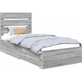 Syfax Bettrahmen Graues Sonoma 100 x 200 cm Holzwerkstoff