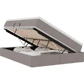 Syfax Aufbewahrungsbett mit Matratze Taupe 140 x 200 cm Polyester