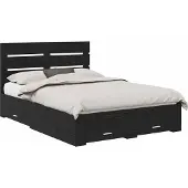 Syfax Bettrahmen Schwarz Eichen-Optik 160 x 200 cm Holzwerkstoff