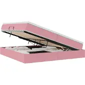 vidaXL Aufbewahrungsbett mit Matratze Rosa 200 x 200 cm Samt