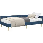 Syfax Eckbettgestell mit Matratze mit Matratze 2 pcs Blau Stoff