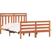 Syfax Bettrahmen mit Kopfteil Wachsbraun 150 x 200 cm