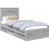 Syfax Bettrahmen Graues Sonoma 90 x 200 cm Ingenieurs Holz