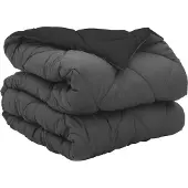 vidaXL Ganzjahresbettdecke Schwarz und Anthrazit 135 x 220 cm