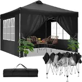 Sonstiges Gartenzelt Pavillon 3x3m Wasserdicht mit Entlüftung und 4 Seitenteilen