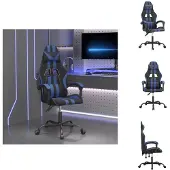 vidaXL Gaming-Stuhl Schwarz und Blau Kunstleder - Gaming-Sessel