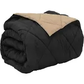 vidaXL Ganzjahresbettdecke Schwarz und Taupe 200 x 200 cm Mikrofaser