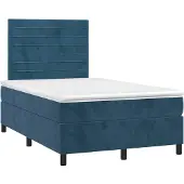 Syfax Boxspringbett mit Matratze Dunkelblau 120x190 cm Samt