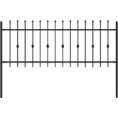 vidaXL Spießzaun ASTEN 200 x 130 cm Pulverbeschichteter Stahl Schwarz