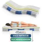 AM Qualitätsmatratzen | Visco-Taschenfederkernmatratze 160x200 cm - H2 - Germany