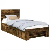 Syfax Bettrahmen Geräucherte Eiche 90 x 200 cm Holzwerkstoff