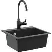 vidaXL Waschbecken Schwarz 470 x 440 mm Granit