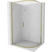 Mexen Exo Duschkabine halbrund, 120 x 90 cm, transparent, gold - 8131-120-090-50-00
