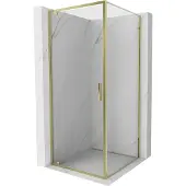 Mexen Exo Duschkabine, schwenkbar, 70 x 70 cm, transparent, gold - 8181-070-070-50-00