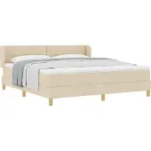Syfax Boxspringbett mit Matratze Creme 180 x 200 cm Stoff