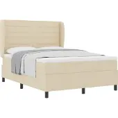 vidaXL Boxspringbett mit Matratze Creme 140 x 190 cm Stoff