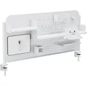 En.casa Schreibtisch-Organizer 'Sauda' 114 x 68 cm Stecktafel mit Zubehör Klemmhalterung Stahl Weiß