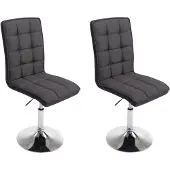 CLP 2er Set Esszimmerstühle Peking V2 Stoff drehbar mit Höhenverstellung dunkelgrau