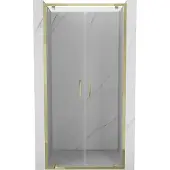 Mexen Exo Doppelte Pendeltür-Duschkabine 90 cm, transparent, gold - 8182-090-000-50-00
