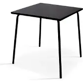 Oviala Quadratischer Gartentisch aus Metall Schwarz - Palavas