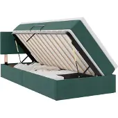 Syfax Aufbewahrungsbett mit Matratze Dunkelgrün 90 x 200 cm Samt