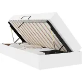 Syfax Aufbewahrungsbett mit Matratze mit Matratze 2 pcs Weiß Leder