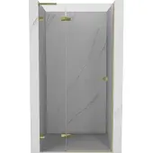 Mexen Lunar L Duschabtrennung, schwenkbar links 70 cm, transparent, gold - 834L-070-000-50-00-L