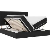 Syfax Aufbewahrungsbett mit Matratze Schwarz 180 x 200 cm Samt