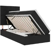 Syfax Aufbewahrungsbett mit Matratze Schwarz 90 x 200 cm Stoff