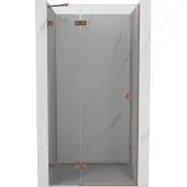 Mexen Lunar Duschflügeltür links 95 cm, transparent, gebürstetes Kupfer - 834-095-000-65-00-L