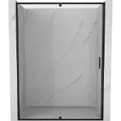 Mexen Exo Duschabtrennung, schwenkbar, 130 cm, transparent, schwarz - 819-130-000-70-00