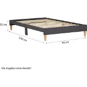 Homestyle4u Polsterbett 90x200 mit Lattenrost Einzelbett Futonbett Bettgestell Grau