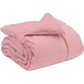 vidaXL Winterbettdecke Gepolstert Rosa 135 x 200 cm Mikrofaser