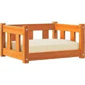 Syfax Hundebett Wachsbraun 55 x 45 x 28 cm Massives Kiefernholz