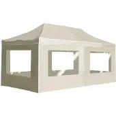 Syfax Profi-Partyzelt Faltbar mit Wänden Aluminium 6×3m Creme