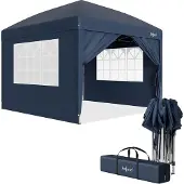 Zelsius Faltbarer Pavillon 3x3 m mit Seitenwänden, Blau, Faltpavillon UV30, Gartenzelt faltbar
