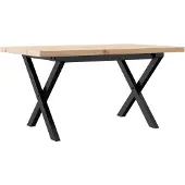 vidaXL Couchtisch X-Gestell 80x50x40,5cm Massivholz Kiefer & Stahl