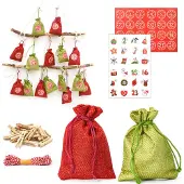 Dune Design DIY Adventskalender zum Befüllen - 24 Geschenk Säckchen - Komplettes Bastelset