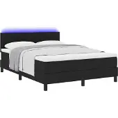Syfax Boxspringbett mit Matratze mit LED Schwarz 160 x 200 cm Stoff