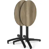 Oviala Runder neigbarer Gartenbistrotisch 70cm 4 Sitzplätze geräucherte Eiche - Opera