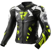 Rebelhorn Inferno Motorrad Lederjacke, schwarz/weiß/gelb, 48