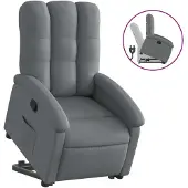 Sonstiges Relaxsessel mit Aufstehhilfe Dunkelgrau Stoff